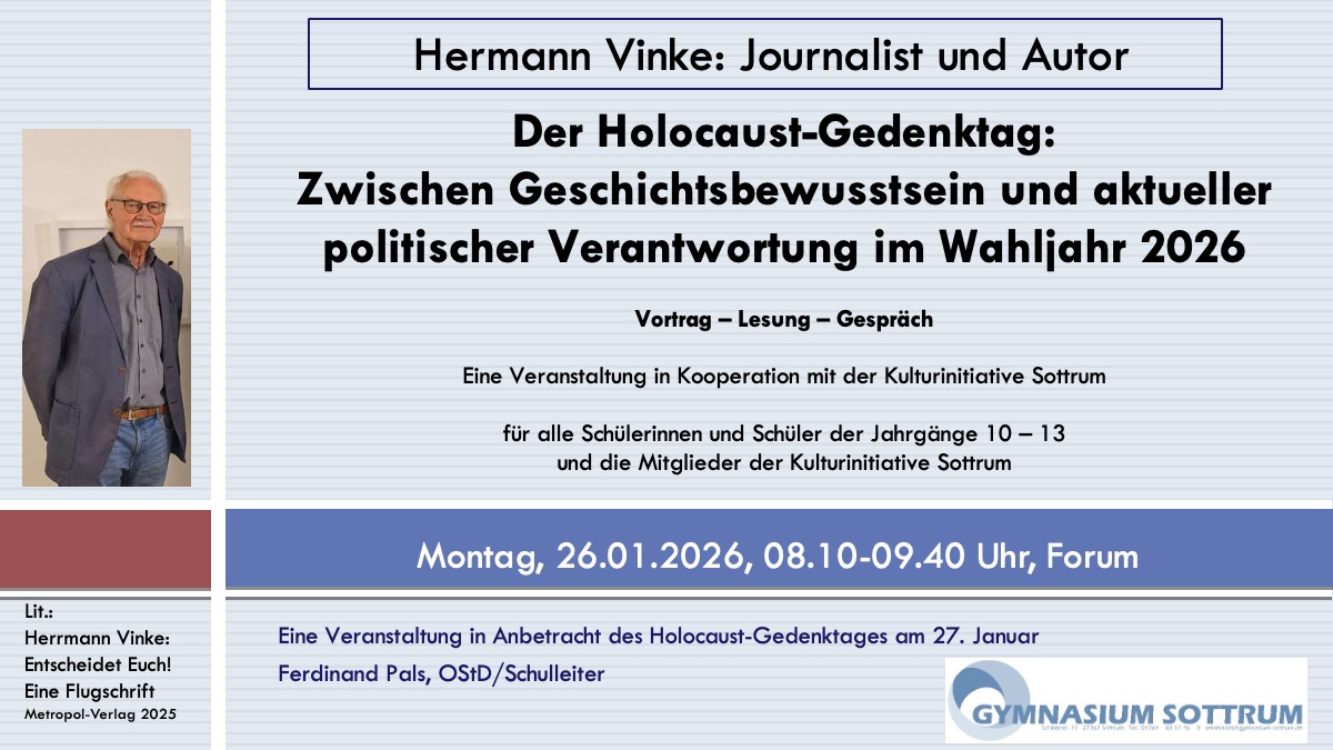 Info Plakat für die Veranstaltung Vinke 26 01 2026